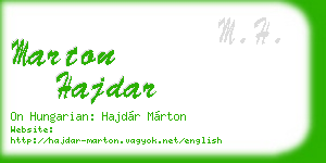 marton hajdar business card