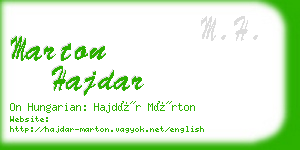 marton hajdar business card